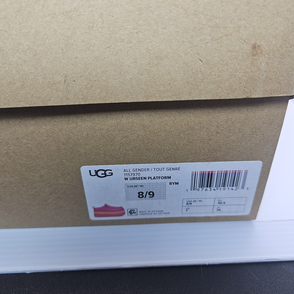 UGG URSEEN PLATFORM RASPBERRY MULTI LEATHER WOOL ALL GENDER M8/W9 Festival Shoes - Picture 4 of 7